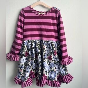 Matilda Jane Wise One Striped Pink and Floral Dress